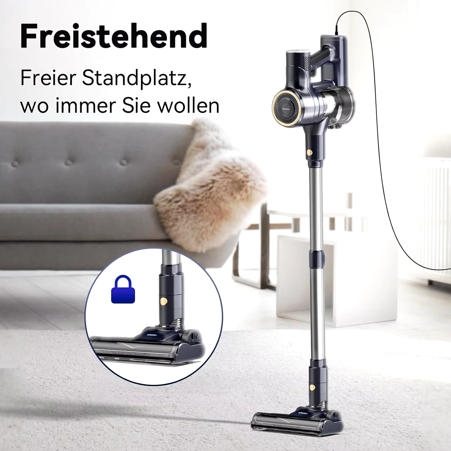 YISORA Corded Vacuum Cleaner, 600W 23Kpa Stick Vacuum, Free-Stand 6 in 1 Handheld Vacuum Cleaner for Hard Floor Carpet