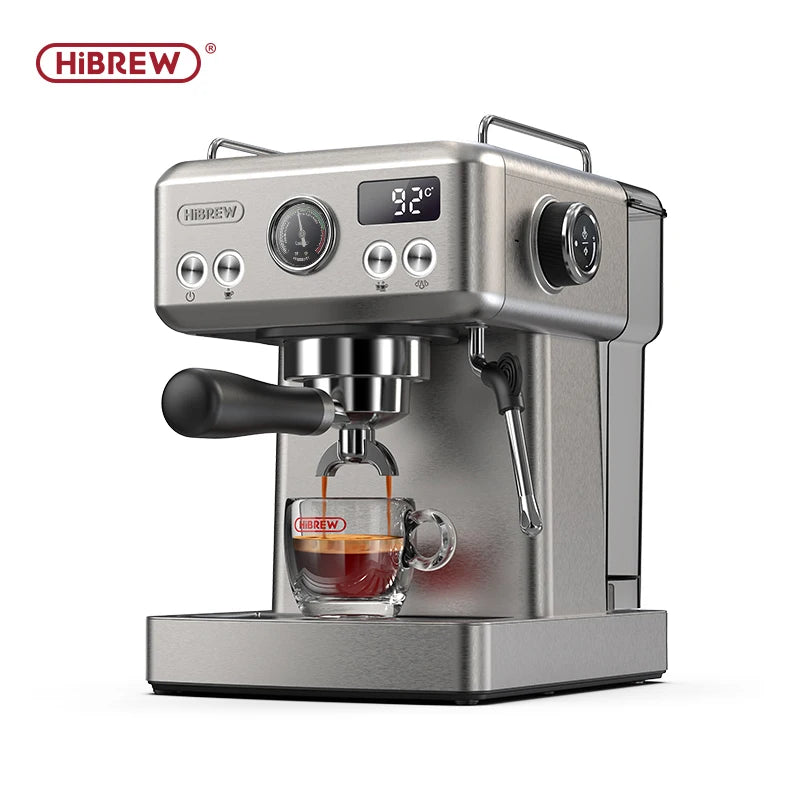 Hibrew 20-Bar Semi-Automatic Espresso Coffee Machine with Temperature Control and 58mm Portafilter, Cold/Hot Beverage Maker, Metal Casing Model H10A