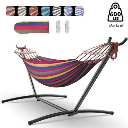 Gyroor Adjustable Hammock Stand - 600 lb Capacity Stylish Hammock Bed with Storage Bag for Outdoor Relaxation