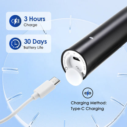 Smart Rotating Electric Toothbrush with Rechargeable Functionality, 4 Replacement Heads, and 5 Whitening Modes