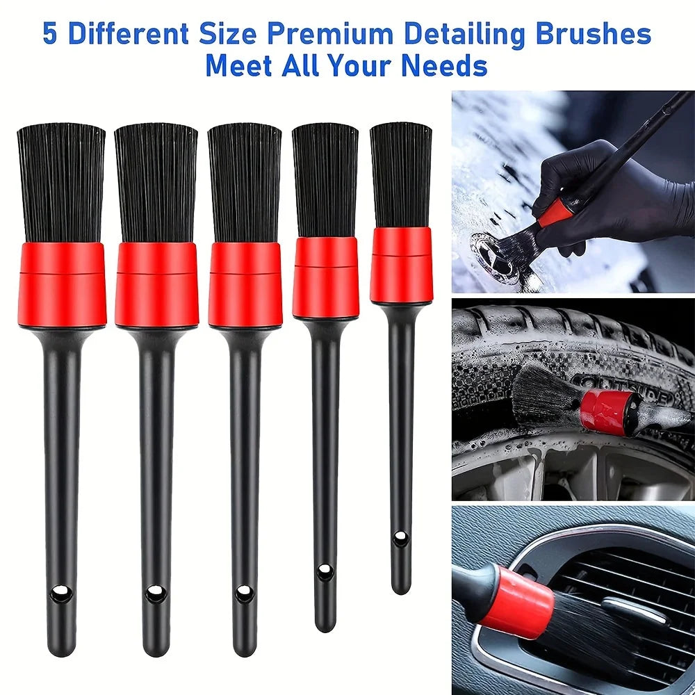 Premium Car Detailing Brush Set - Comprehensive Auto Cleaning Kit for Vents, Gaps, and Air Outlet Maintenance