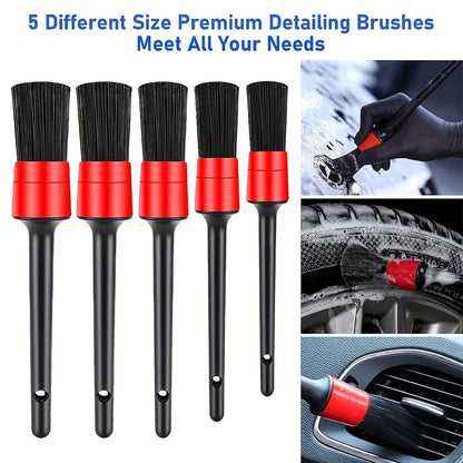 Premium Car Detailing Brush Set - Comprehensive Auto Cleaning Kit for Vents, Gaps, and Air Outlet Maintenance