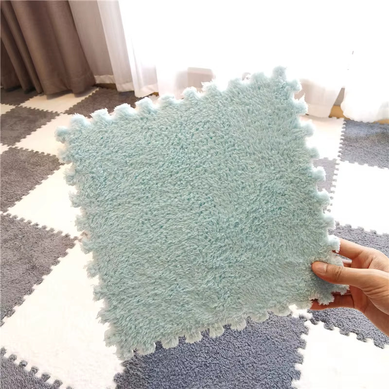 Soft Plush Baby Play Mat EVA Foam Children'S Carpet Interlocking Exercise Tiles Floor Carpet and Rug for Kids Pad 30*30 CM