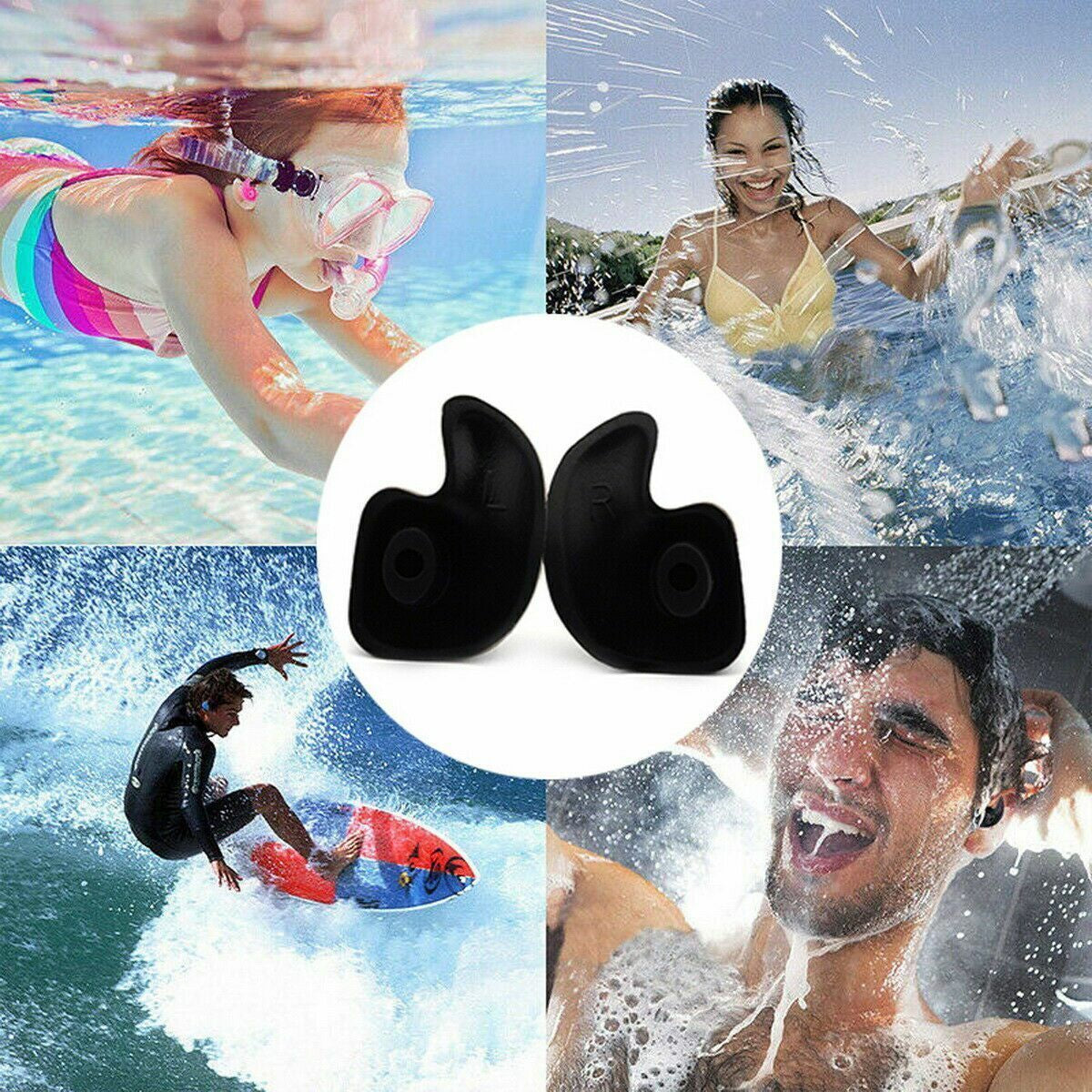 5/10 Pairs Soft Silicone Ear Plugs for Swimming Sleeping anti Snore Reusable USA