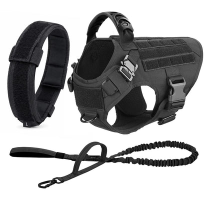 Large Dog Harness and Leash Set for German Shepherds and Malinois - Training and Walking Vest with Collar for Medium to Large Dogs