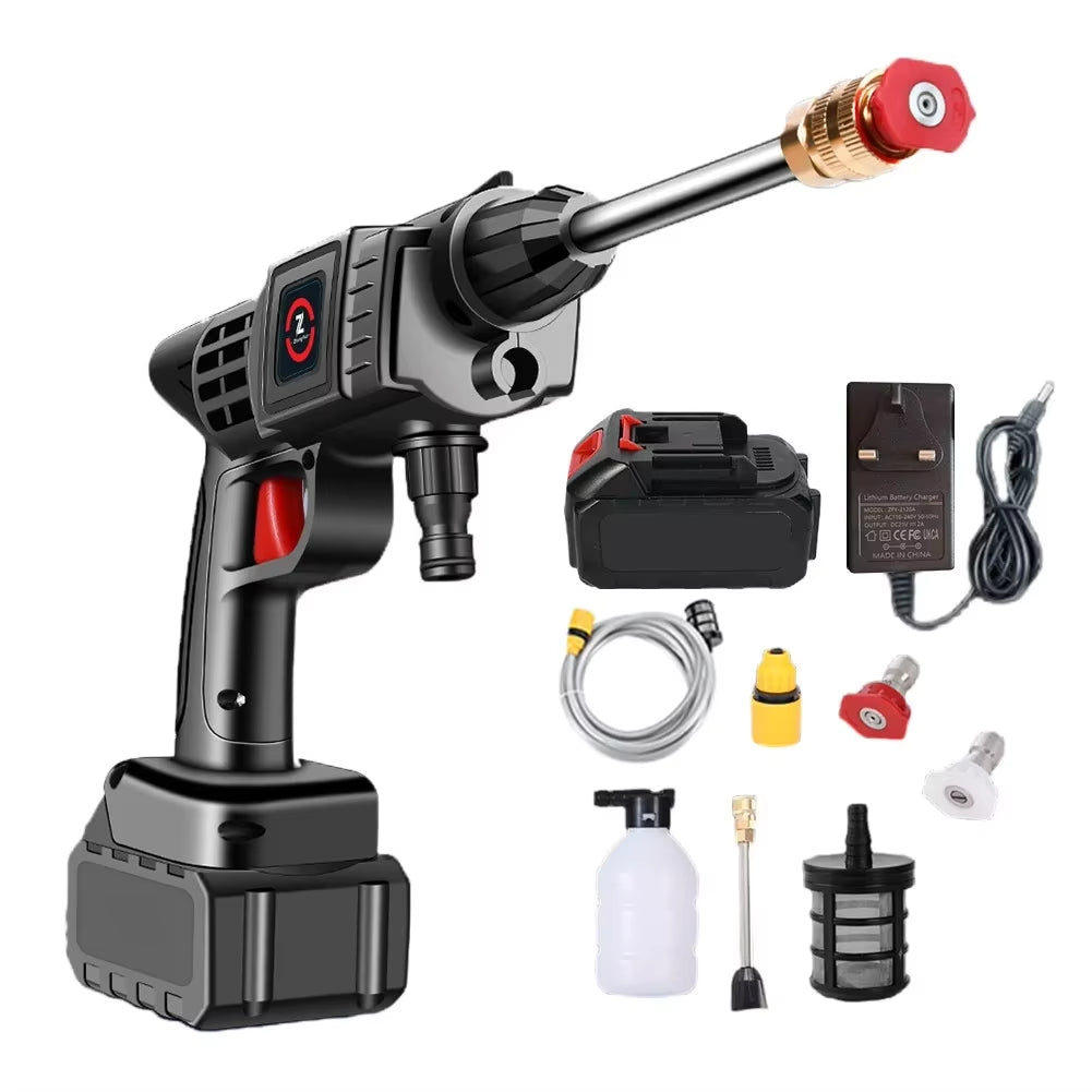 High Pressure Car Washer 30Bar Wireless Car Wash Machine 4000Mah Rechargeable Car Wash Machine for Garden Watering Home Cleaning