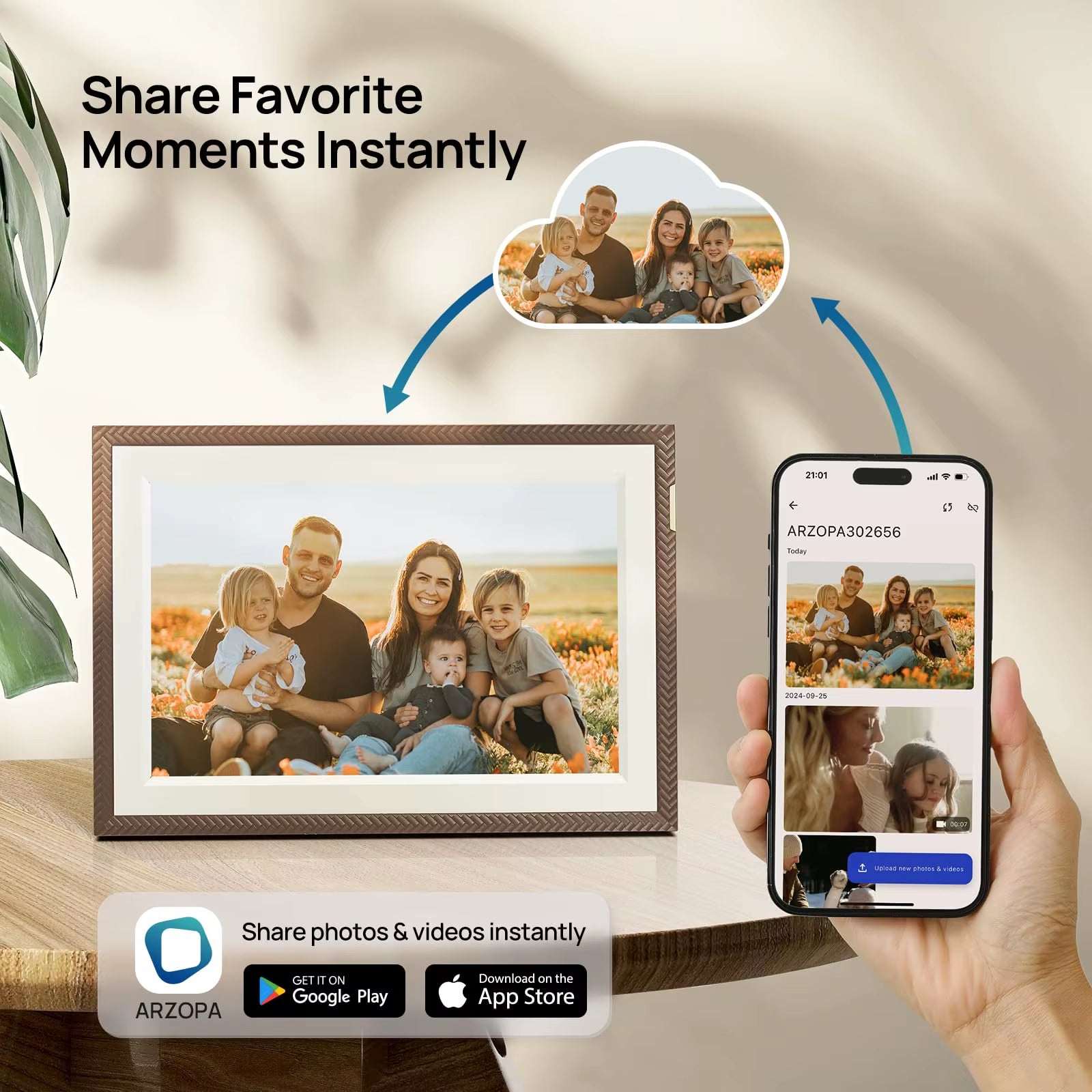 New  Digital Picture Frame 10.1 Inch Smart Wifi Digital Photo Frame 32GB with 1280X800 IPS Touch Screen,D10