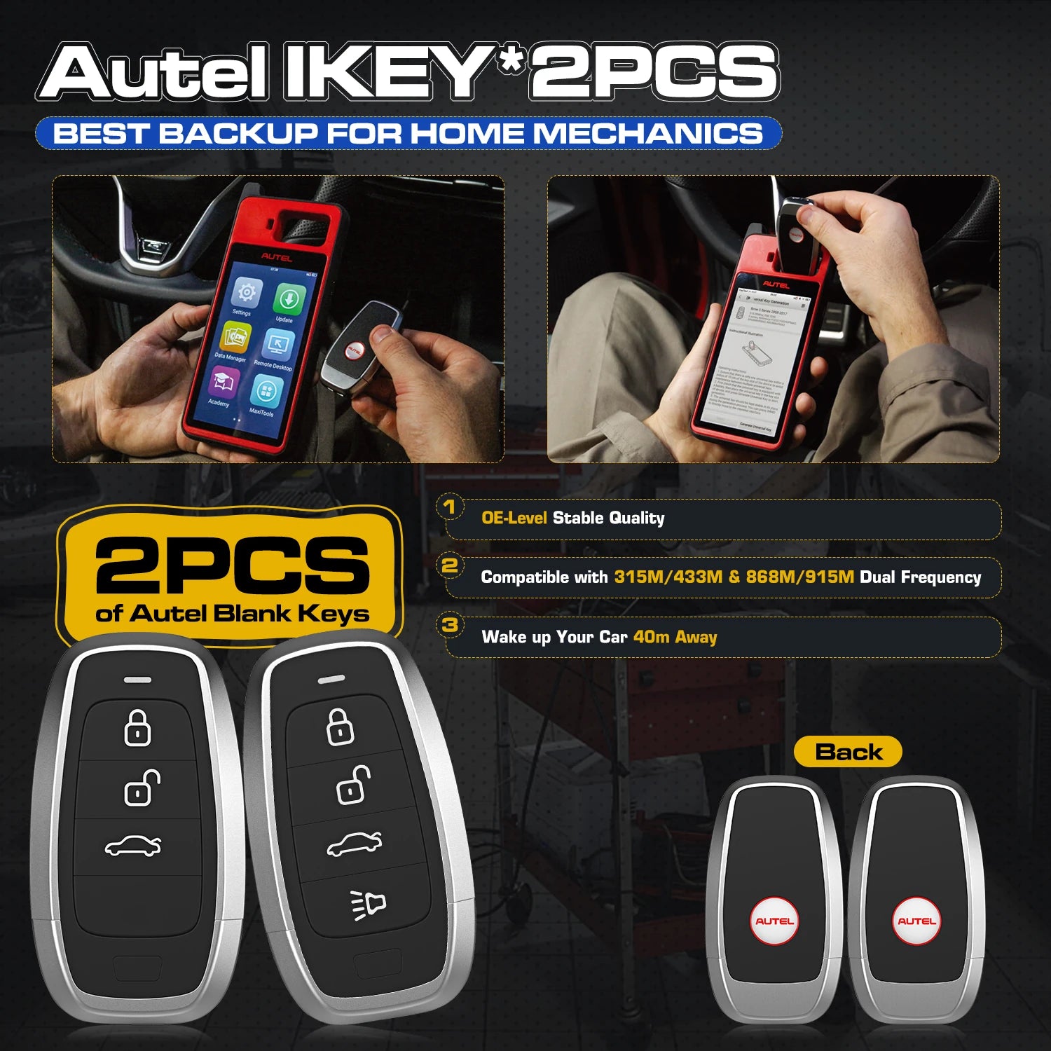 Autel Maxiim KM100 Key Fob Programmer Immobilizer Tool Key Creation IMMO Learning Chip Read Cloning Frequency