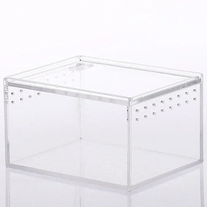 Transparent Acrylic Reptile Breeding Box Spider Lizard Amphibian Terrarium Leak-Proof Pet Habitat Arboreal Tarantula Enclosure