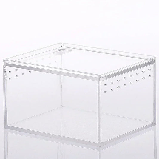 Transparent Acrylic Reptile Breeding Box Spider Lizard Amphibian Terrarium Leak-Proof Pet Habitat Arboreal Tarantula Enclosure