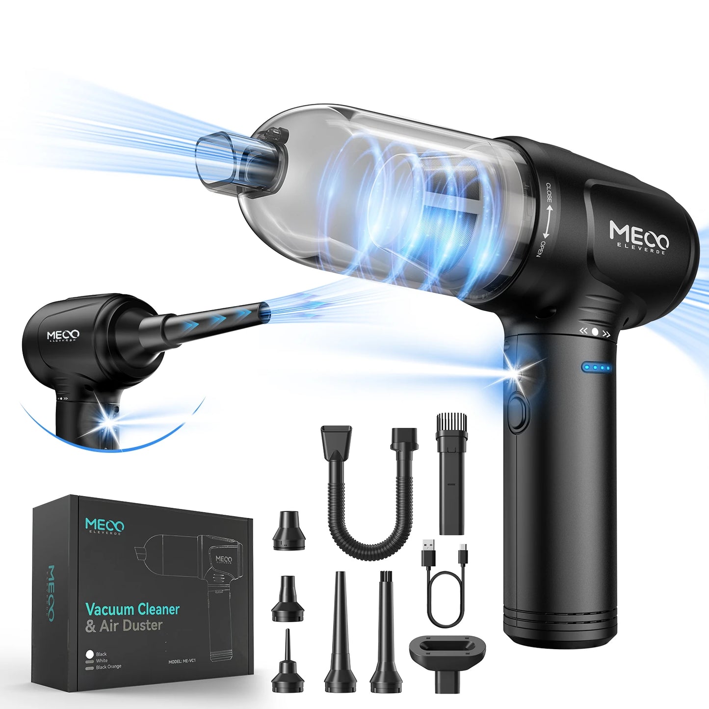 MEVC1 4 in 1 Air Duster & Vacuum Max 16KPA &110000RPM Strong Suction Power