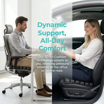 49-Cell Air Seat Cushion for Office, Home, and Outdoor Use with Transparent Matte-Finish Carry Bag