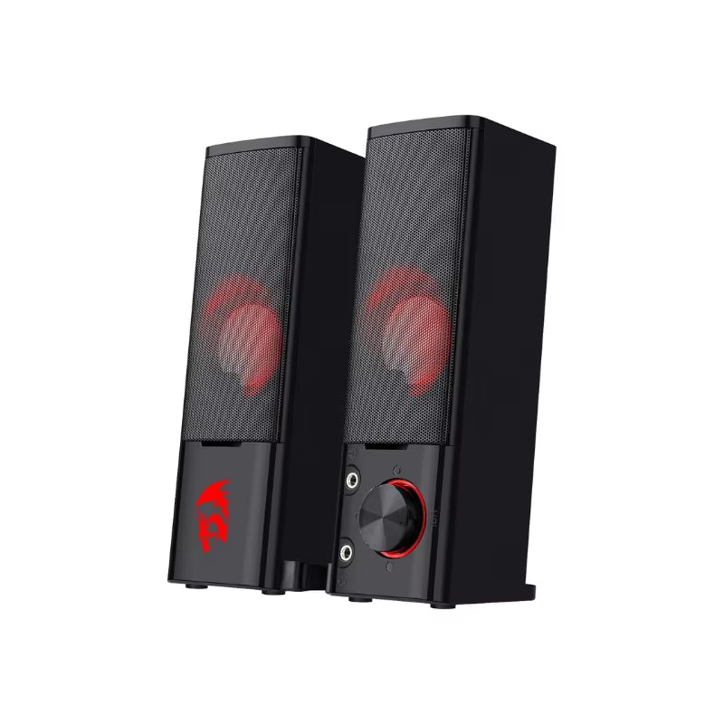 GS550 PC Gaming Speakers 2.0 Channel Desktop Computer Sound Bar Quality Bass & Decent Red Backlit