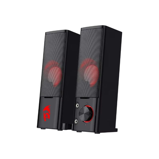 GS550 PC Gaming Speakers 2.0 Channel Desktop Computer Sound Bar Quality Bass & Decent Red Backlit