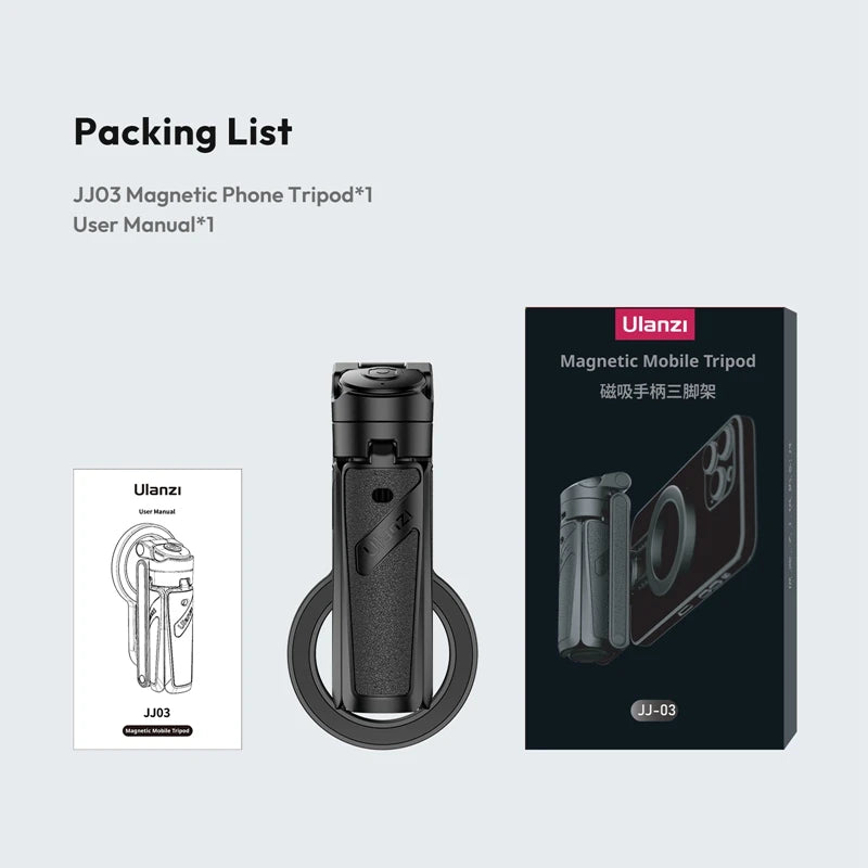 ​ JJ03 Magnetic Phone Tripod Wireless Phone Grip Selfie Stick Desktop Tripod for Iphone 16 15 14 13 Pro Pro Max