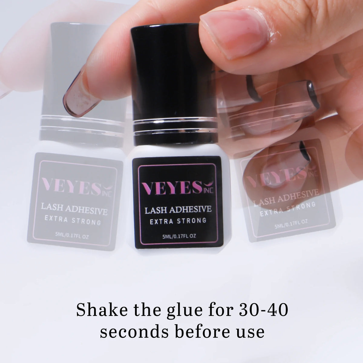 Veyes Inc 5ml Eyelash Extensions Adhesive - Fast Drying (0.5 Seconds) with 7 Weeks Retention for Volume Makeup Applications