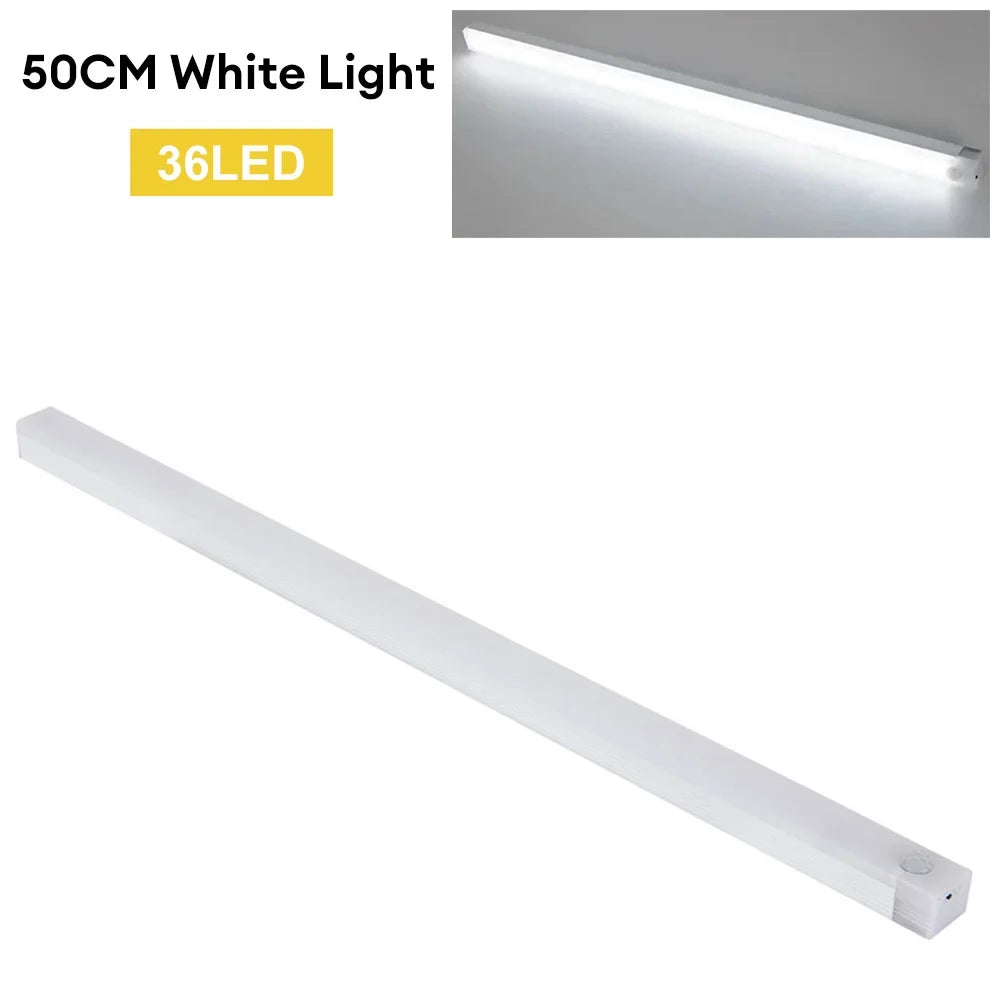 Wireless LED Motion Sensor Night Light - Rechargeable Type C Cabinet and Wardrobe Lamp for Staircase and Kitchen Backlighting