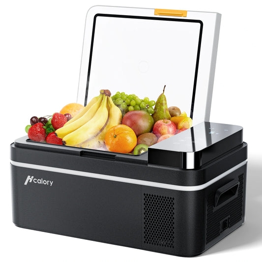  12 Volt Car Refrigerator 22Quart 12V Car Fridge Portable Freezer with Compressor 21L Mini Electric Cooler (-4℉~68℉) with 12/24V DC & 110V AC for Camping, RV, Travel, Truck, Boat and Home Use