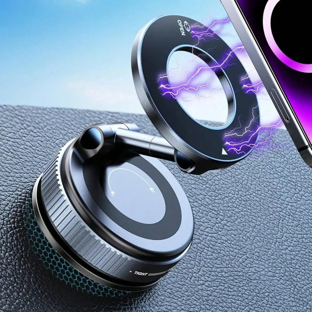 Upgraded 360° Nano Gel Vacuum Magnetic Phone Holder for Car - Suction Cup Mount Compatible with iPhone 17 Pro Max