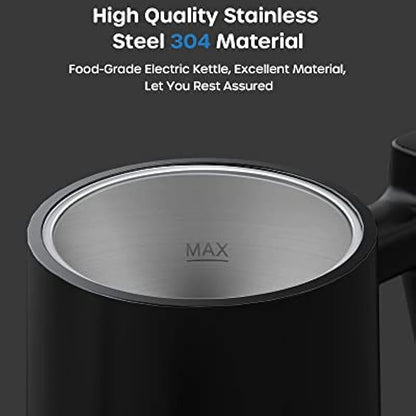 Gooseneck Electric Kettle, Gooseneck Kettle Electric Water Kettle Stainless Steel with Temperature Control, Pour over Kettle for Coffee and Tea, 1200W Quick Heating, 0.8L, Matte Black