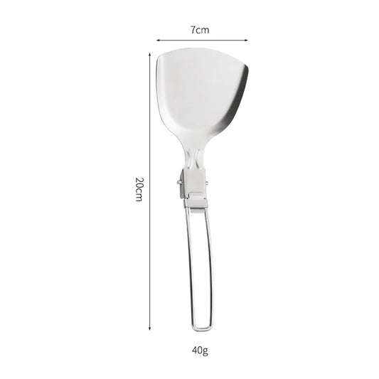 304 Stainless Steel Outdoor Portable Folding Kitchenware Outdoor Multifunctional Camping Cookware Picnic Shovel Spoon