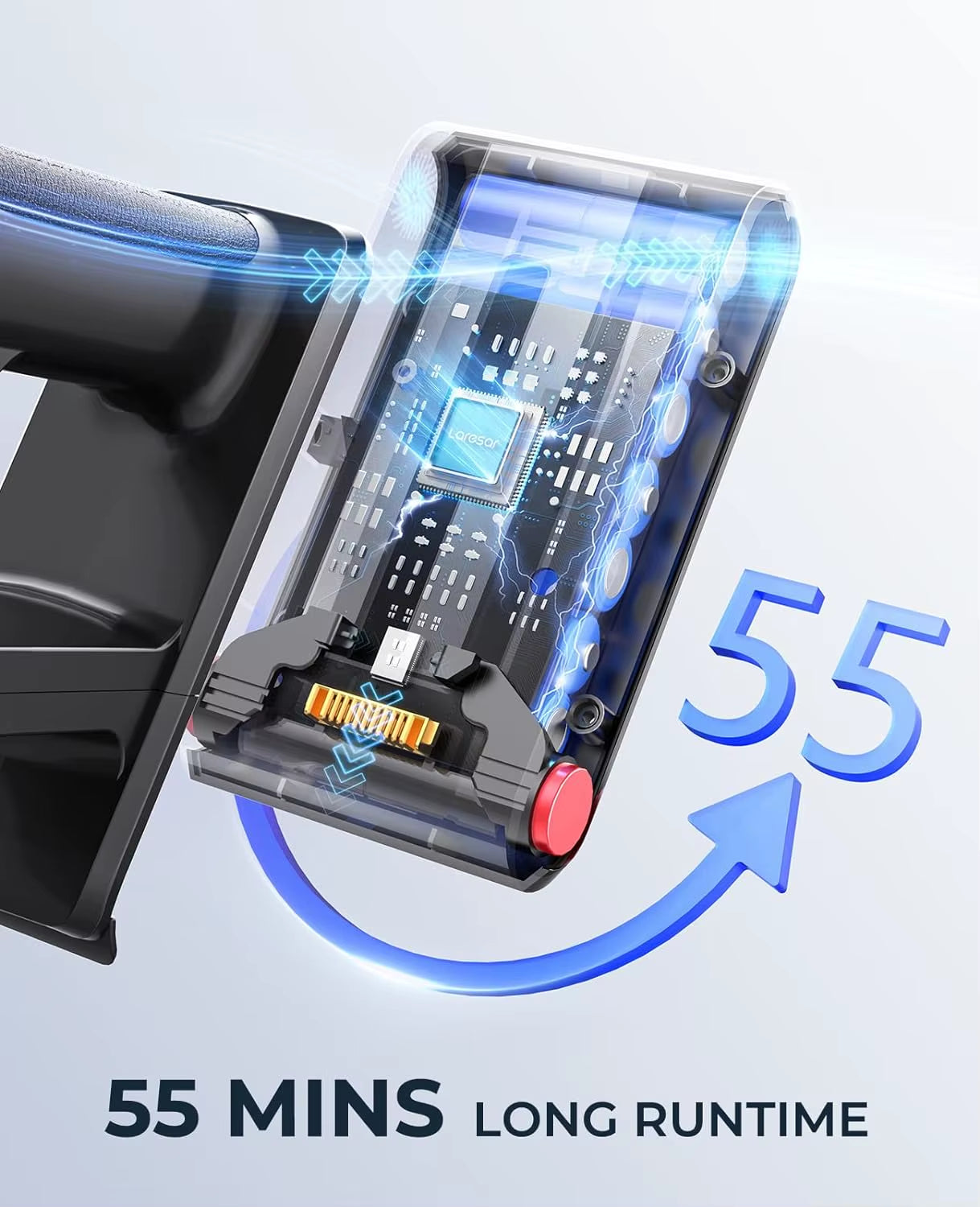 Elite 8 Cordless Vacuum Cleaner Handheld Home Appliance 450W Powerful Smart Home Touch Screen 55 Mins Detachable Battery