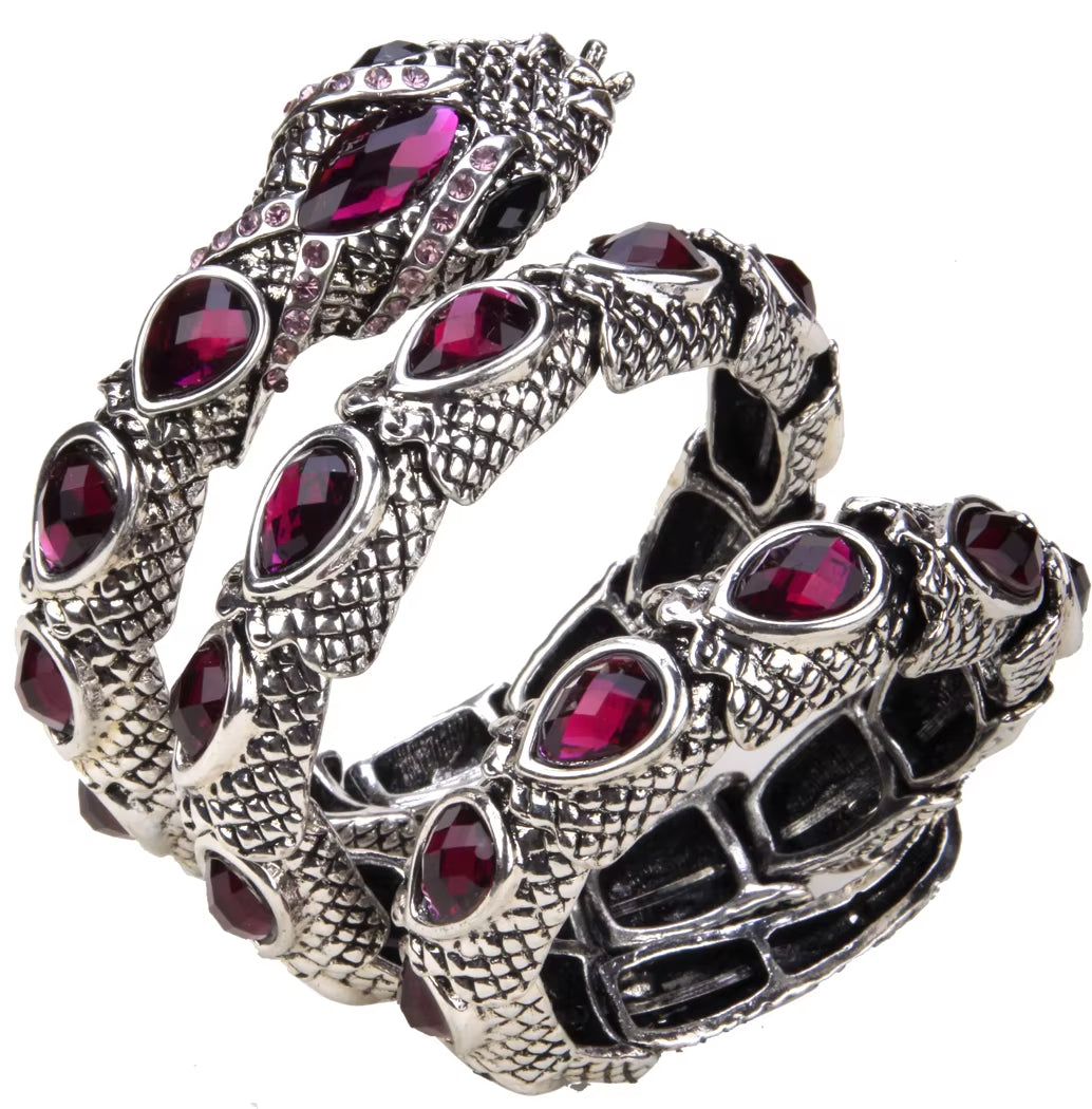 YACQ Stretch Snake Bracelet Armlet Upper Arm Cuff Women Punk Rock Crystal Bangle Jewelry Gold Silver Color Dropshipping A32