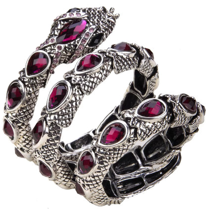 YACQ Stretch Snake Bracelet Armlet Upper Arm Cuff Women Punk Rock Crystal Bangle Jewelry Gold Silver Color Dropshipping A32