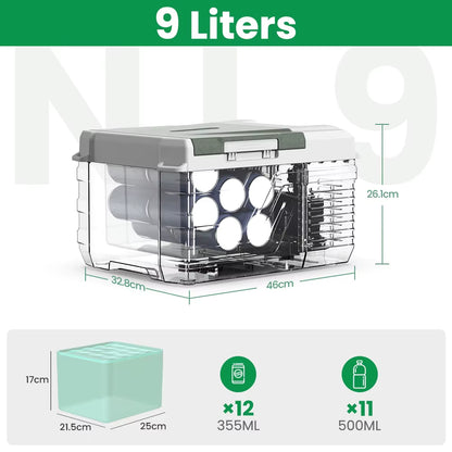 Alpicool NL9 9L Portable Refrigerator 12V/24V Small Car Fridge 100V~240V AC Electric Cooler Plug in Mini Freezer for Camping
