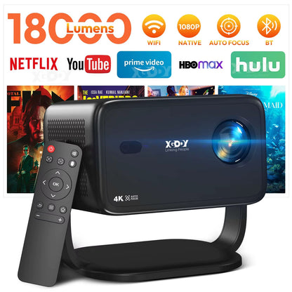 4K Projector Native 1080P AUTO Focus Wifi6 18000 Lumens Android Beamer HD Home Theater Cinema for Home