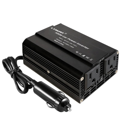 500W/300W Mini Portable Car Inverter DC12V to AC110V with USB 5V 3.1A Output and US Socket