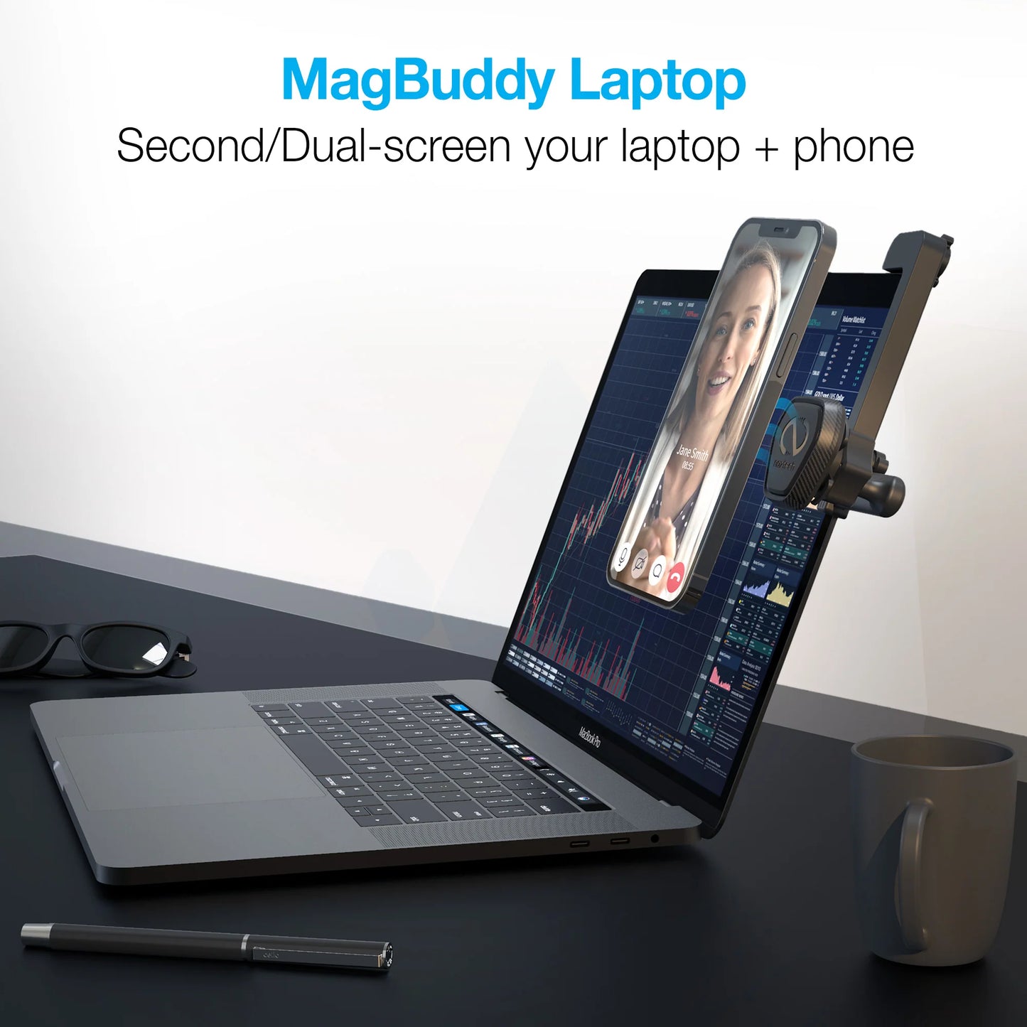 Naztech Magbuddy Elite Laptop Mount W Adjustable Angle & Orientation