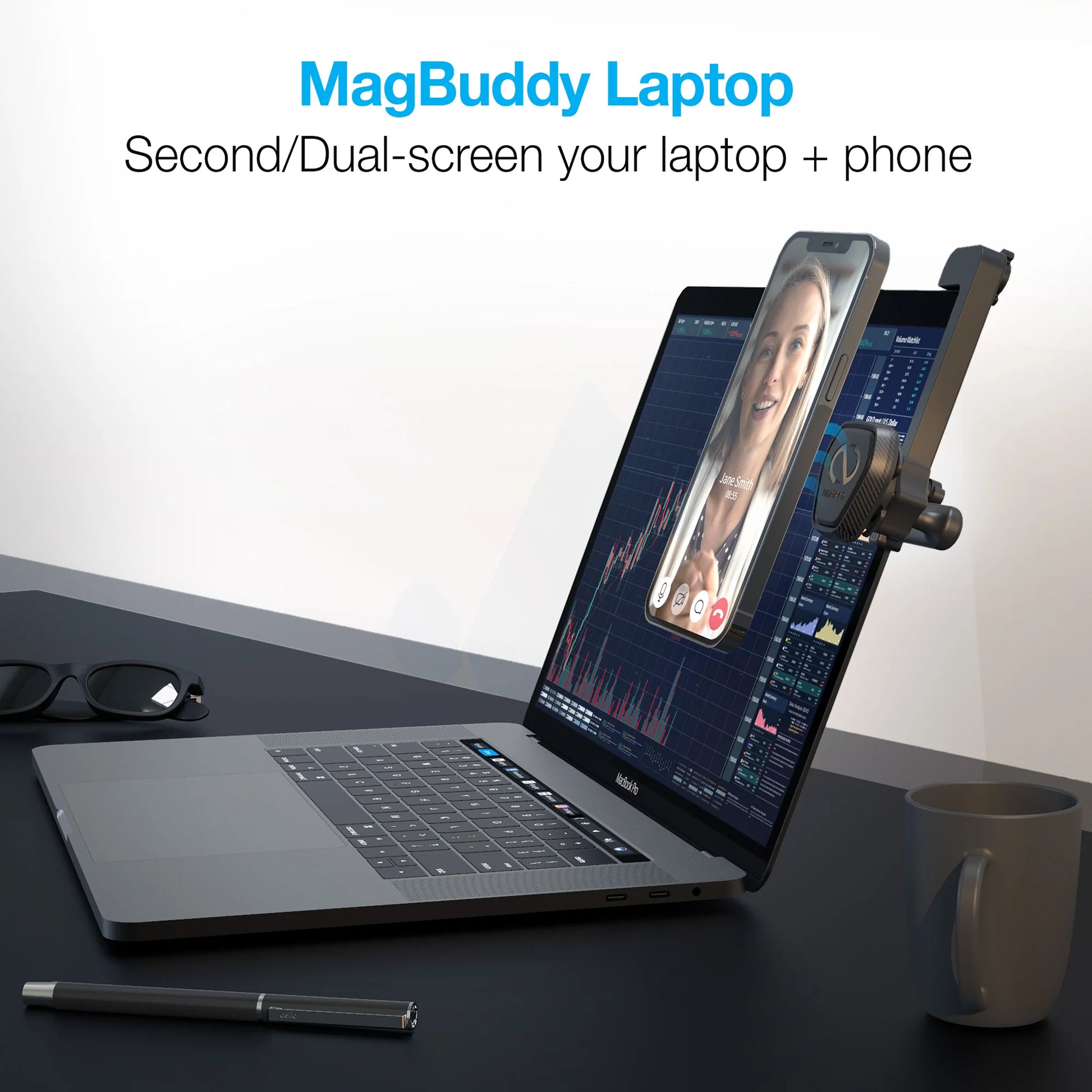 Naztech Magbuddy Elite Laptop Mount W Adjustable Angle & Orientation