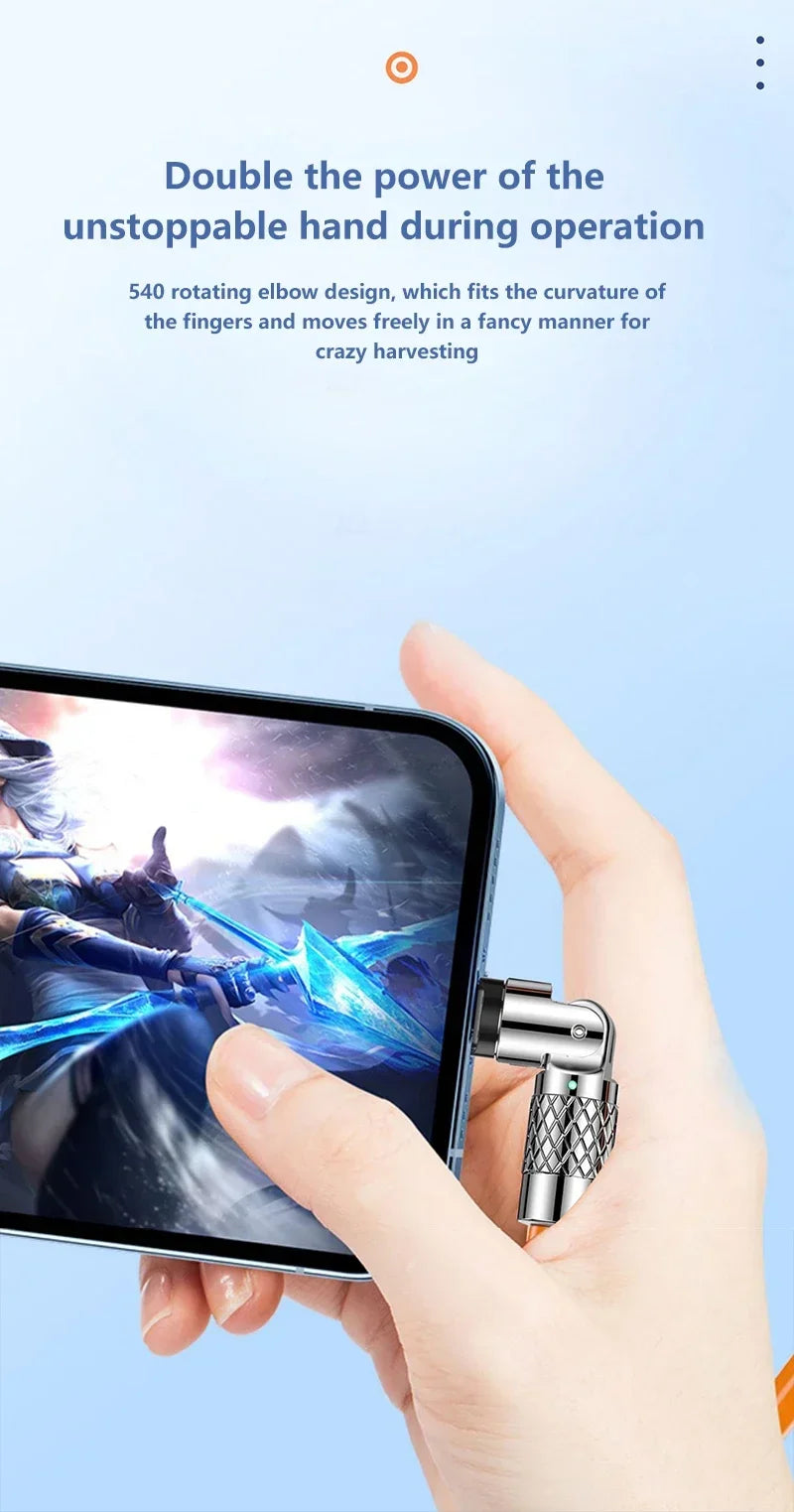 120W 7A Fast Charging USB Type-C Cable with 180-Degree Elbow Design for Xiaomi, Redmi, and Honor Smartphones