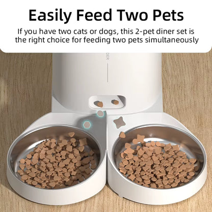 Only Stainless Steel Single & Double Bowl Accessories for 4L Automatic Pet Feeder Cat Food Dispenser without Pet Feeder