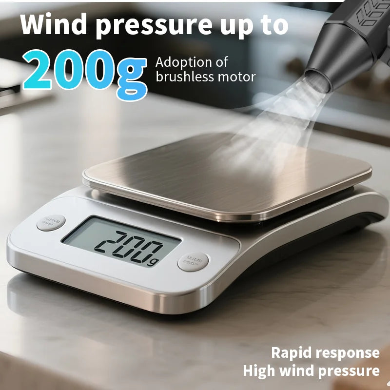 High-Speed 130,000 RPM Electric Turbo Fan - Powerful Compressed Air Blower for Computer Keyboards and Automotive Cleaning