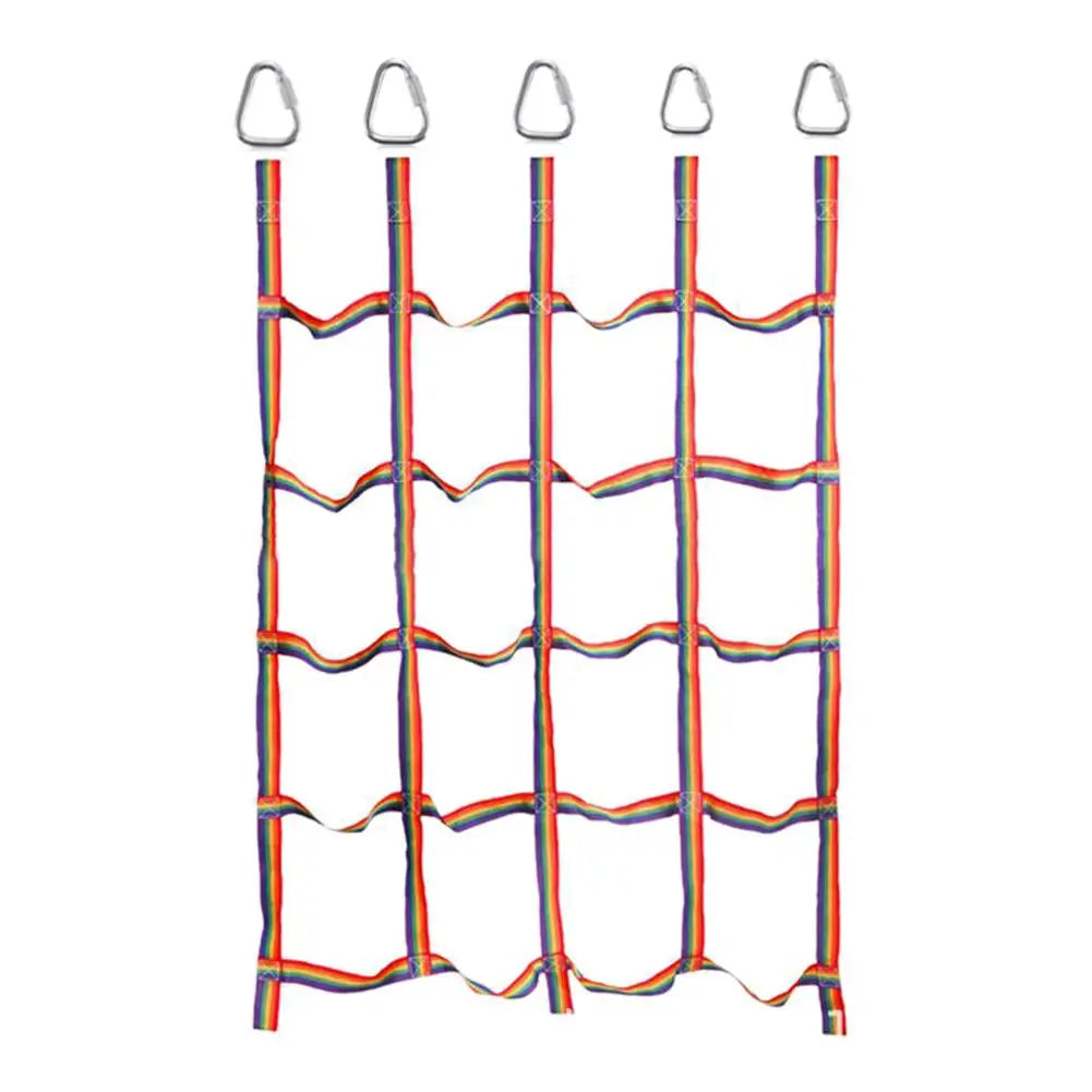 Children's Wooden Climbing Rope Ladder - 5-Level Indoor and Outdoor Swing Playground Toy