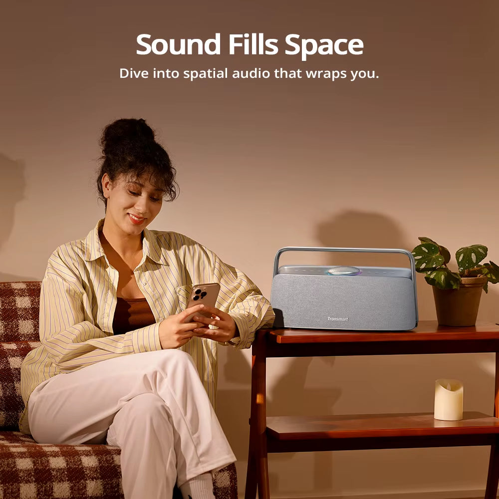 Tronsmart Fiitune X30 Bluetooth Speaker Wireless Speaker with Hi-Res Audio, 80W, IPX6, APP Control, Portable Handle Home Speaker