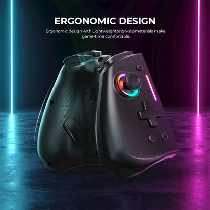 Hyperion Ergonomic Design Wireless Game Controller Black Gamepad with RGB Lights for Nintendo Switch