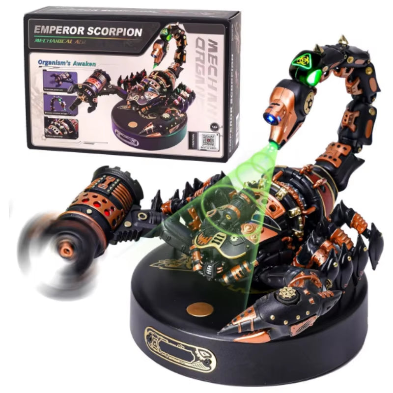 Robotime Rokr 3D Metal Puzzle Emperor Scorpion with LED Light - Industrial-Style Building Block Gift for Children