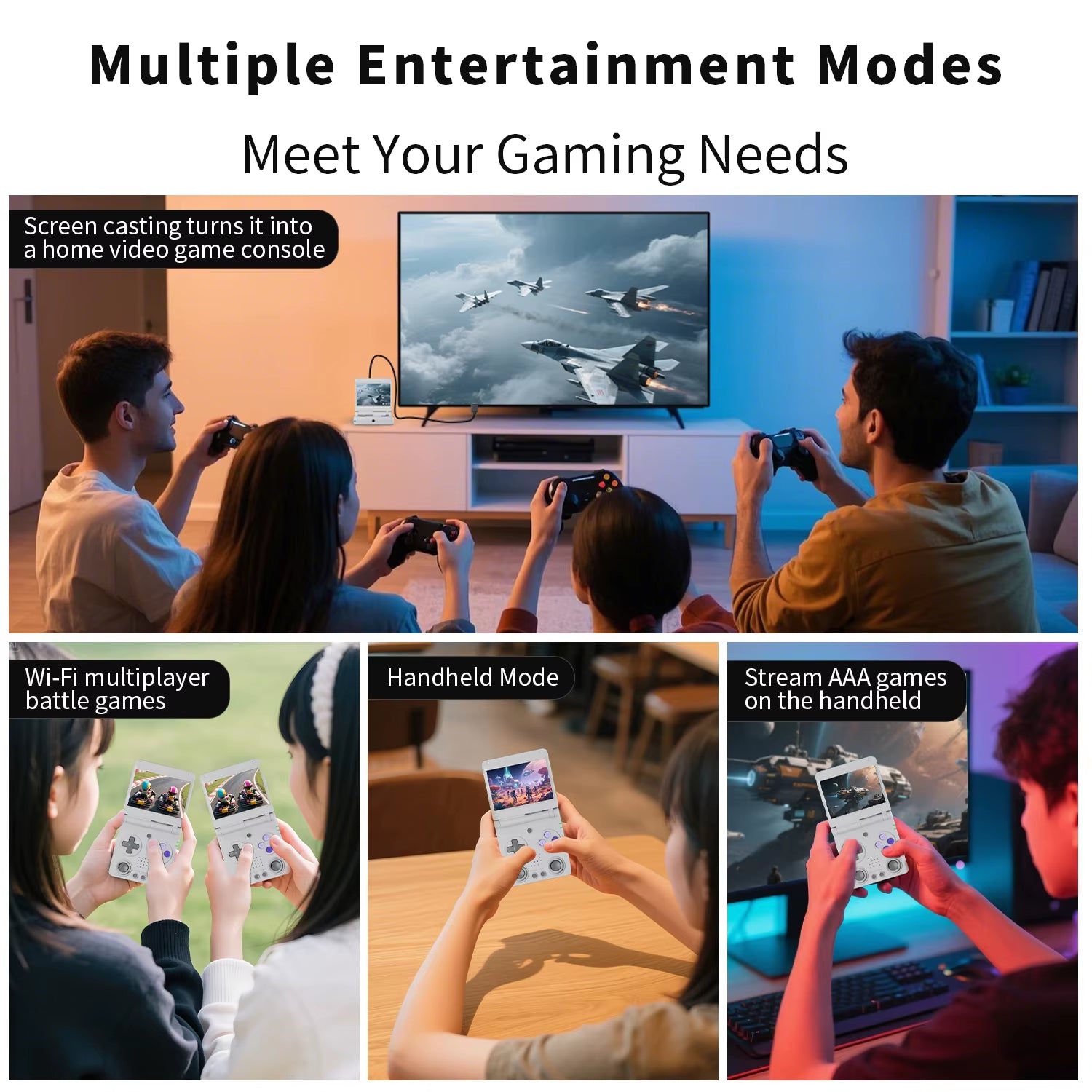 RG34XXSP Flip Handheld Game Console 3.4'' IPS Screen Linux 64-Bit 64G 5000+ Games Support WIFI HDMI TV Output Streaming