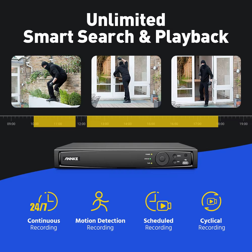 4K POE Video Surveillance System 8CH NVR with 8MP 12MP Security Cameras CCTV Kit Audio Recording Ip Camera Two-Way Audio