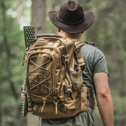 LQARMY 65L Tactical Outdoor Backpack for Men - Large Capacity Military-Grade Rucksack for Hiking, Camping, and Travel