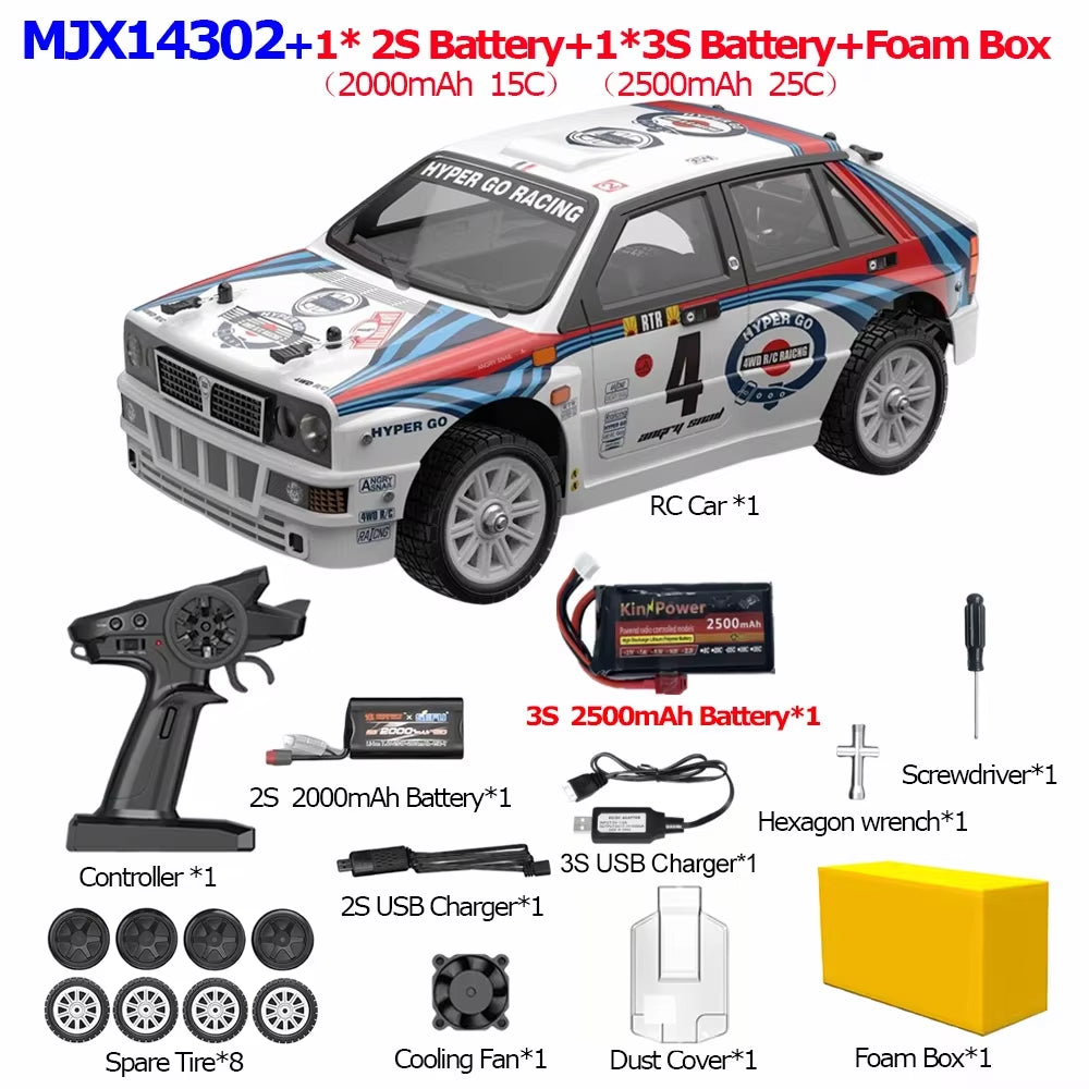 MJX 14302 V2.0 1/14 Scale Brushless Motor RC Off-Road Car - 4WD Remote Control Vehicle with 55Km/h High-Speed Racing and Drift Capabilities