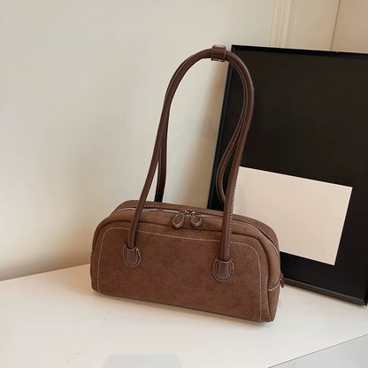  Women Shoulder Bag Multi Pocket Underarm Bag Faux Suede Tote Purse Zipper Satchel Bag Designer Brand Ladies Shoulder Bag