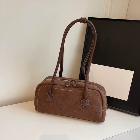 Women Shoulder Bag Multi Pocket Underarm Bag Faux Suede Tote Purse Zipper Satchel Bag Designer Brand Ladies Shoulder Bag