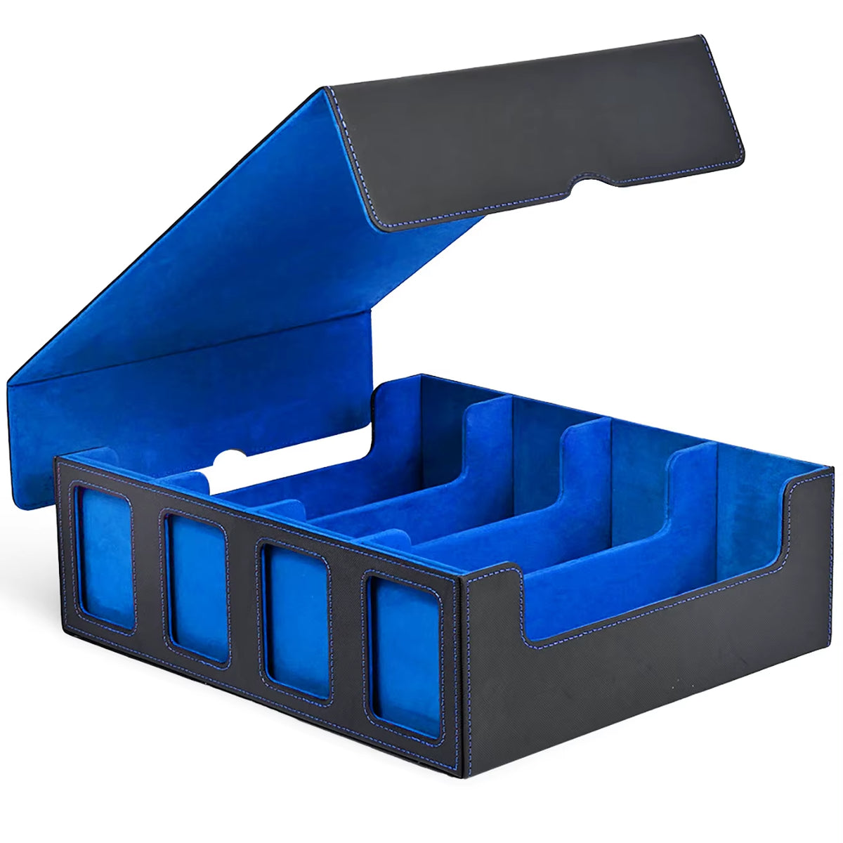 Professional Trading Card Storage Box with Display; 4-Row Deck Case Featuring Removable Lid; Accommodates Over 2400 Cards; Compatible with Magic TCG, PTCG, and Sports Cards