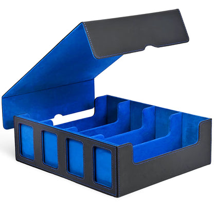 Professional Trading Card Storage Box with Display; 4-Row Deck Case Featuring Removable Lid; Accommodates Over 2400 Cards; Compatible with Magic TCG, PTCG, and Sports Cards
