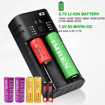 Dual-Slot Universal with USB Port Battery Charger Flashlight RC Toys Home Tools Rechargeable Battery Charger