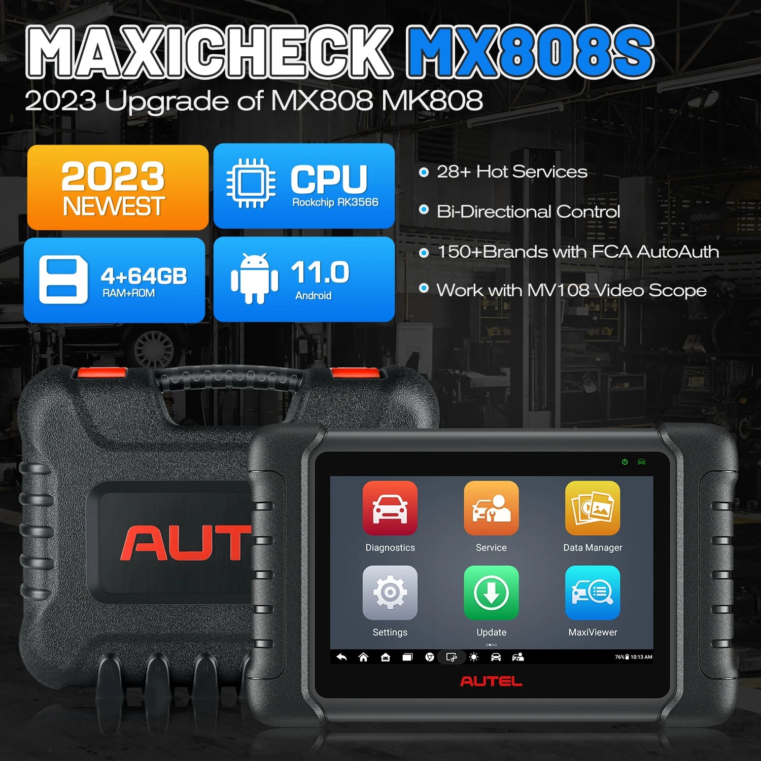 Autel Maxicheck MX808S Full System Diagnostic Tool with 36+ Special Functions Read/ Erase Fault Codes Upgrade Version of MX808